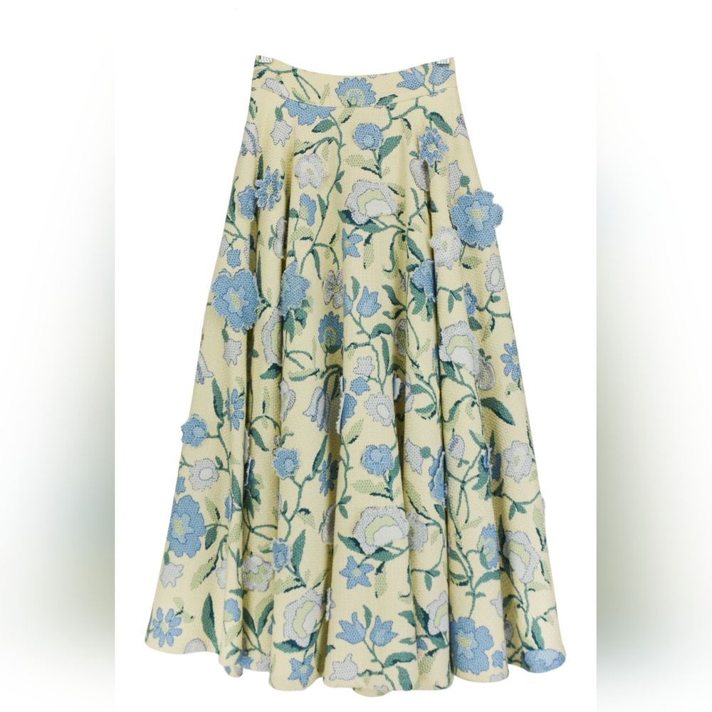 Sz 36(XS) NWT $1690 Luisa Beccaria applique full skirt